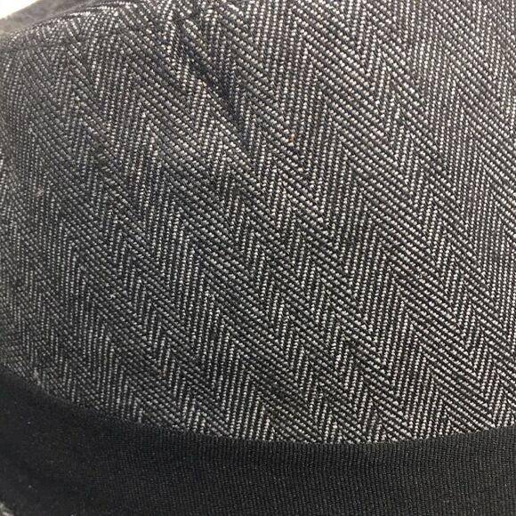 All American Stetson fedora hat black and gray chevron polyester Sz Small/Medium - Picture 7 of 16